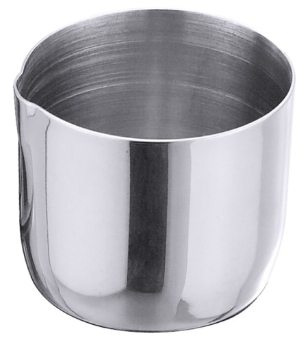 Sahnegießer aus Edelstahl, hochglänzend, ohne Griff Volumen: 0,03 l, Durchmesser: 3,5 cm, Höhe: 3,2 cm