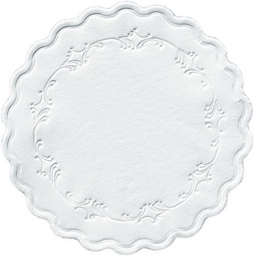DUNI Glasuntersetzer Ø 9cm, 8lg. Romanze weiß 250 Stück