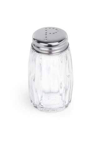 Pfefferstreuer. Glas/Kappe aus Edelstahl.