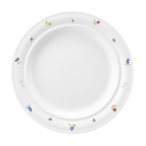 Seltmann Teller flach 25,5 cm (Systemteller), rund, Form: Community, Dekor: 57391 Streublume, hohe Kantenschlagfestigkeit, Made in Germany
