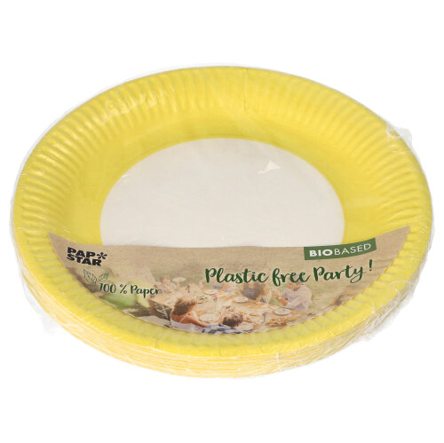 20 Teller, Pappe rund Ø 23 cm gelb von PAPSTAR