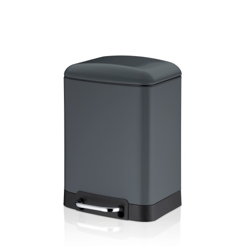 Kosmetikeimer Davino Metall dunkelgrau Sil. Close 22,5x20,5x32,5 cm 6,0l von Kela