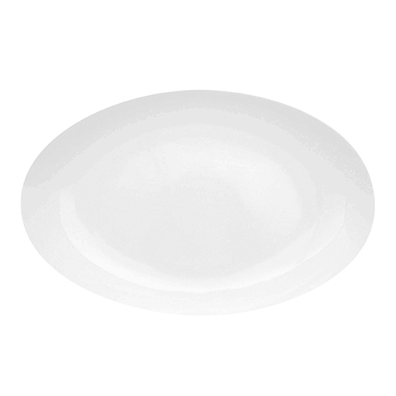 Platte oval coup 38 cm - Form: Universo - weiss -, aus Porzellan. Hersteller: Eschenbach. "Made in, Germany".