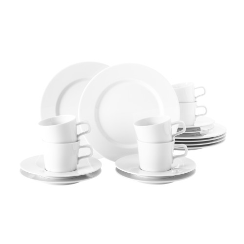 Seltmann Kaffeeservice 18-teilig NL, rund, Form: No Limits, weiss, hohe Kantenschlagfestigkeit, Made in Germany