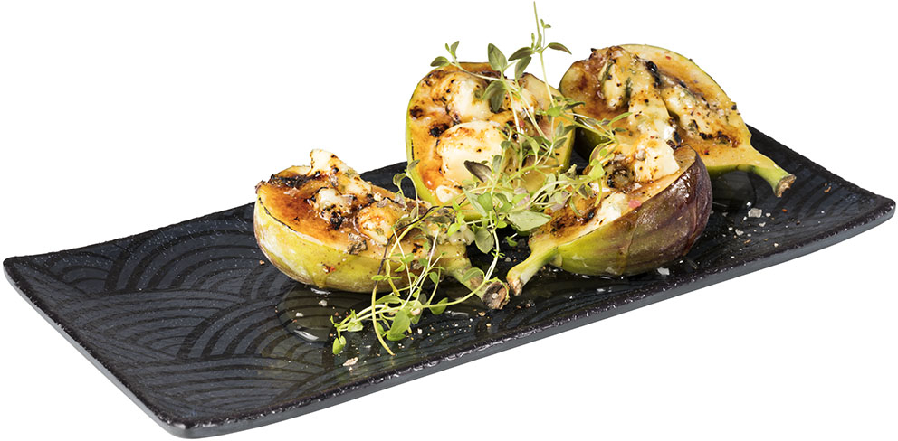 Tablett -DARK WAVE- 23 x 10,5 cm, H: 1,5 cm Melamin innen: Dekor außen: schwarz spülmaschinengeeignet stapelbar nicht