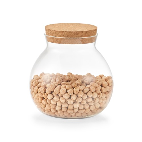 Vorratsglas, Glas; Kork, Ø13,1x13,1 cm. Farbe: transparent. Fassungsvermögen: 1050 ml. Aufbewahren mit Stil! Das runde Vorratsglas von