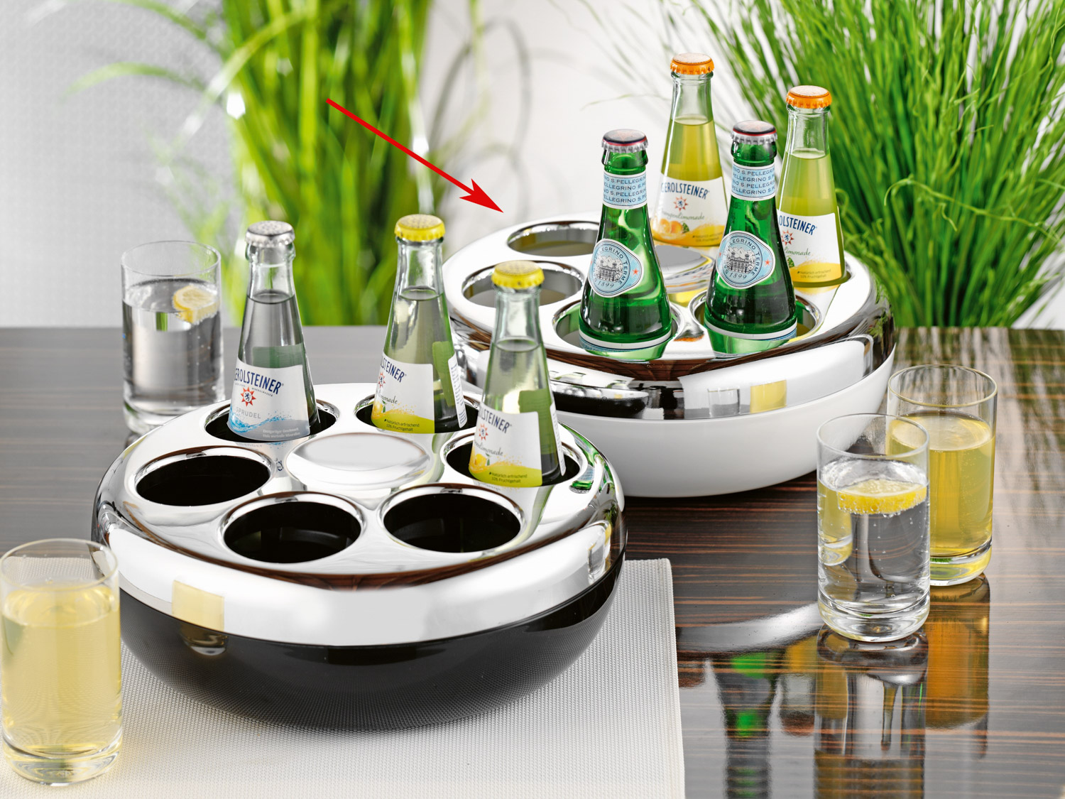 Helios Flaschenkühler PURE, inkl. Kühlakku, Farbe: weiss/chrom, Höhe: 109 mm, Durchmesser: 300 mm