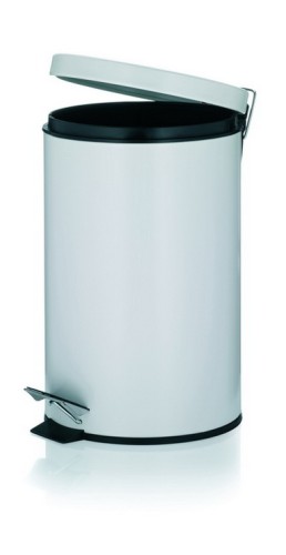 Kela Treteimer Silent Close Cornell Metall weiß Matt 39cmh 25cmØ 12L