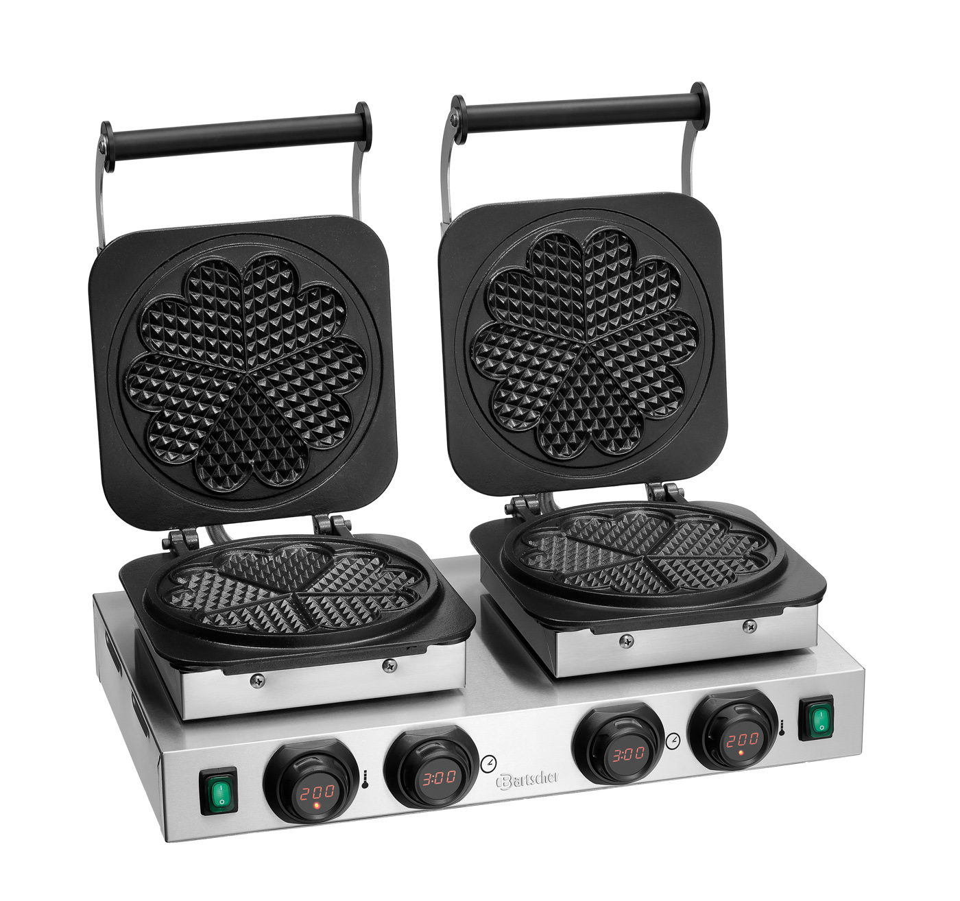 Bartscher Waffeleisen MDI 2HW211 | Signalton nachAblauf der Zeit (0 - 9:30 Minuten),Memory-Funktion | Maße: 60 x 47 x 22,5