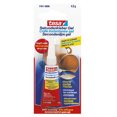 tesa® Sekundenkleber Gel Leder, Gummi, Metall, Papier Düse 4,5g, Produktverwendung: Leder, Gummi, Metall, Papier,
