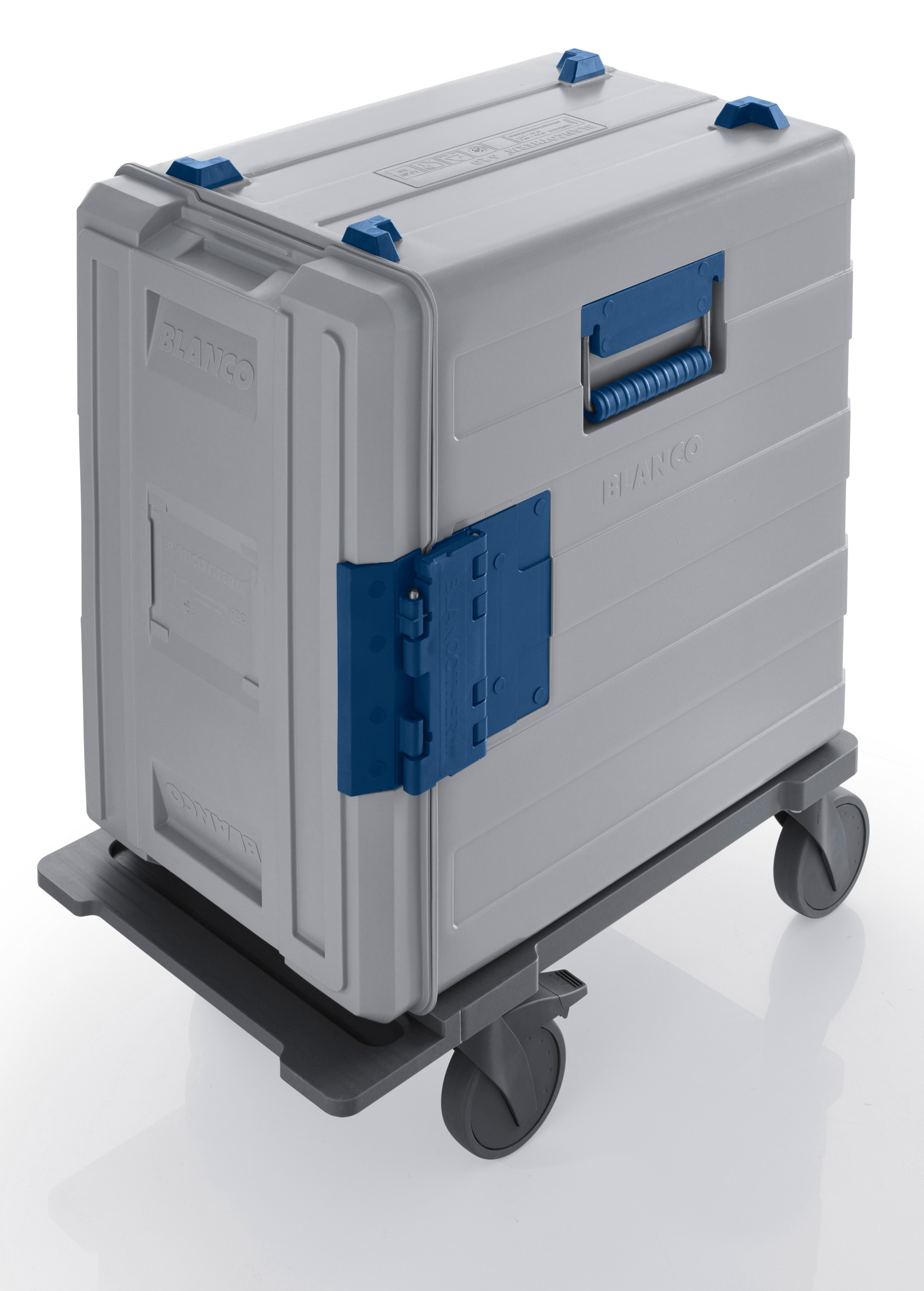 BLANCO BLANCOTHERM 620 KUF-F mit Kondensat-Rinne, Speisentransportbehälter, aus Kunststoff, fahrbar, mit Rollen gemäß DIN 18867-8 aus