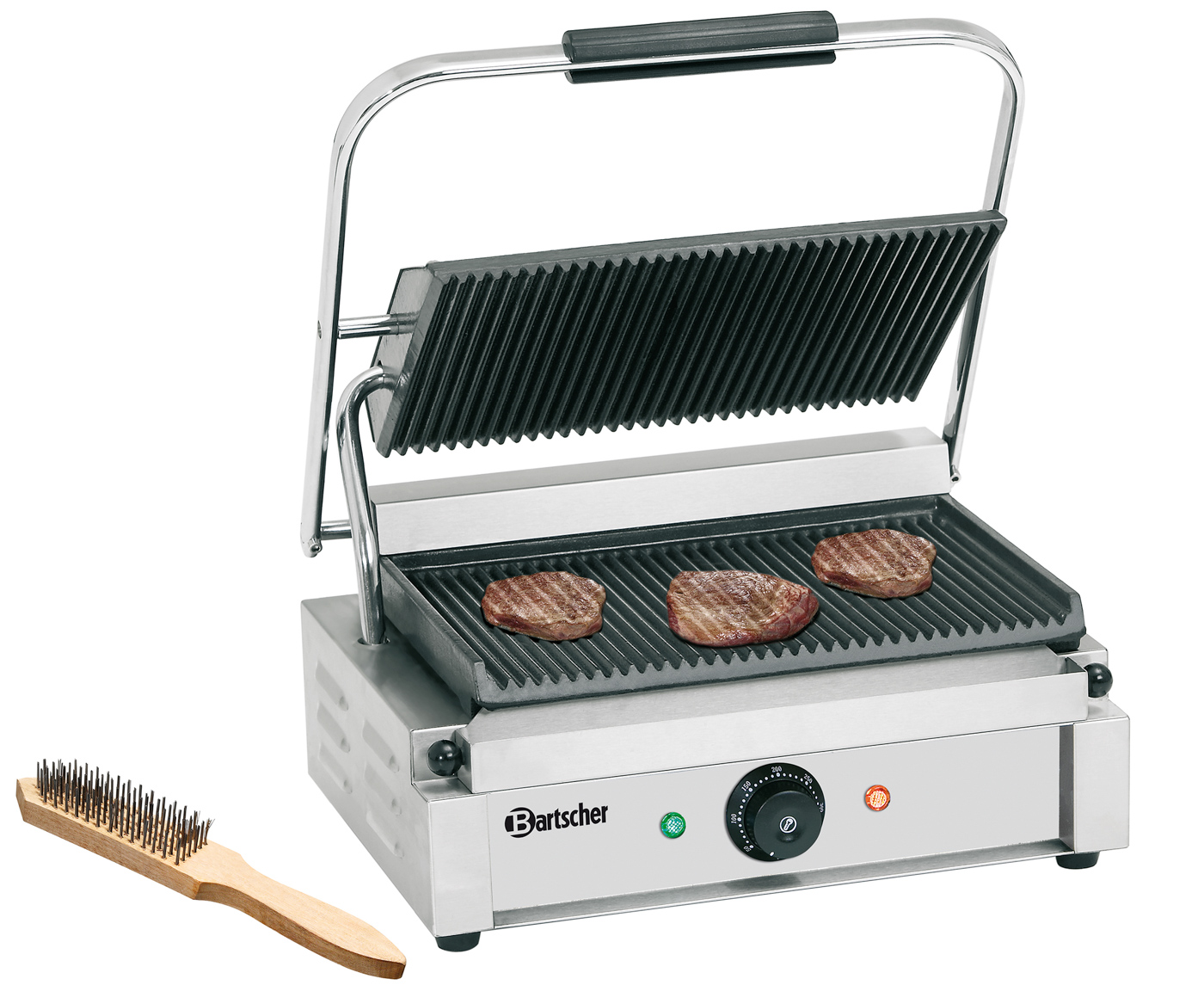 Bartscher Kontaktgrill "Panini" 1R |Programmierung: - | Maße: 41 x 40 x 20,0 cm.Gewicht: 18,7 kg