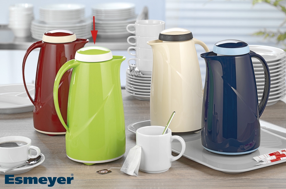 Helios Isolierkanne WAVE, Inhalt: 1,0 Liter, Farbe: kiwi, Kunststoff, Drehverschluß, Hartglaseinsatz, Höhe: 25,1 cm.