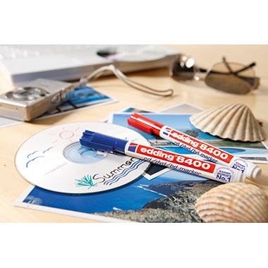 edding Disc Marker 8400 0,5-1mm rot, blau, grün, schwarz Rundspitze 4 St./Pack., Produktverwendung: CD, DVD, Blu-ray,