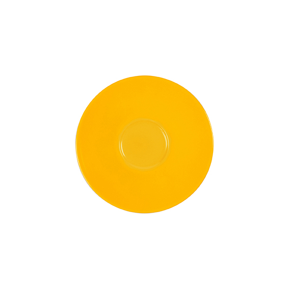 Untere zu 4881 14,5 cm - Form: Table Selection -, Dekor 79170 sonnengelb - aus Porzellan., Hersteller: Eschenbach. "Made in Germany".