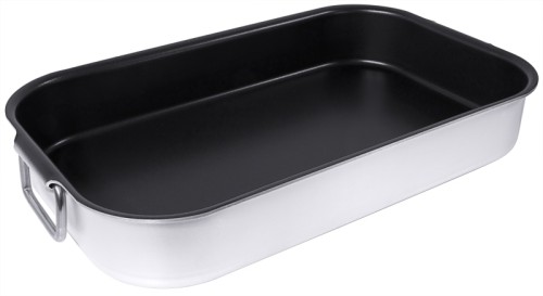 Antihaft-Bratpfanne rechteckig, aus Aluminium, innen mit PTFE-Antihaftbeschichtung, mit zwei Fallgriffen, schwere Qualität Länge