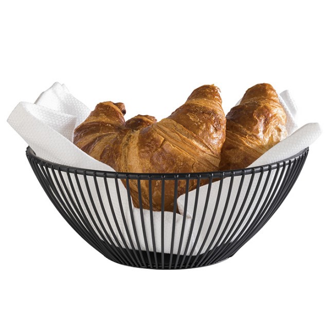 APS Korb -SVART-, Ø 20 cm, H: 8 cm, Metall, schwarz