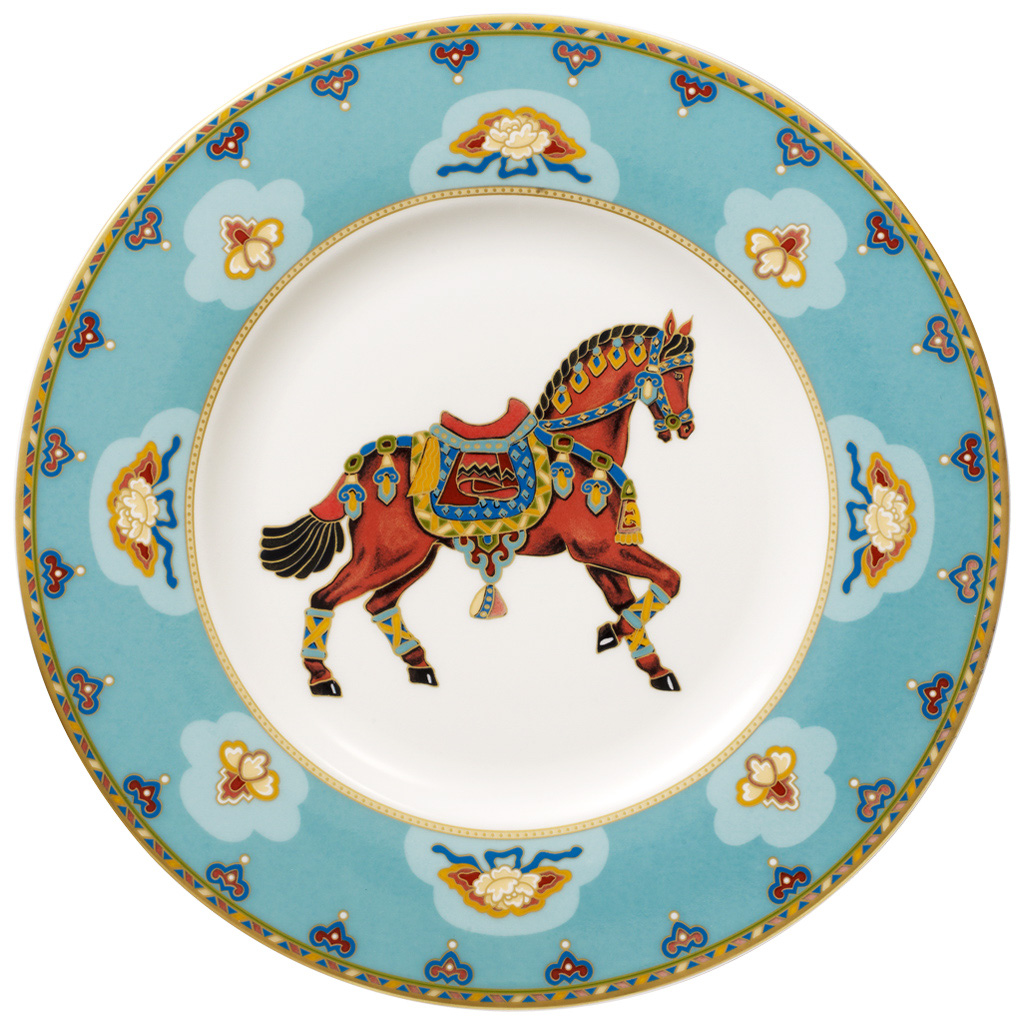 Villeroy und Boch Frühstücksteller - Maße: 22,5 x 22,5 x 1,4 cm / Ser.: Samarkand Aquamarin