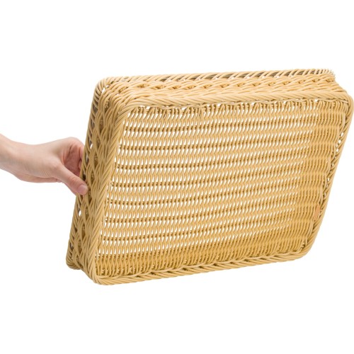 Westmark Korb rechteckig mit Metallrahmen, 40 x 30 x 7 cm, hellbeige