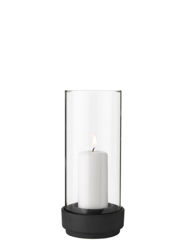 Stelton Windlicht H 24.5 cm schwarz, Maße: 115 x 115 x 245 mm