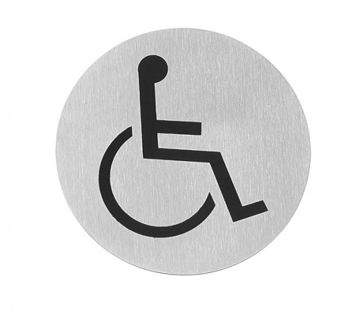 HENDI Türschilder - Ø75 mm Rollstuhl