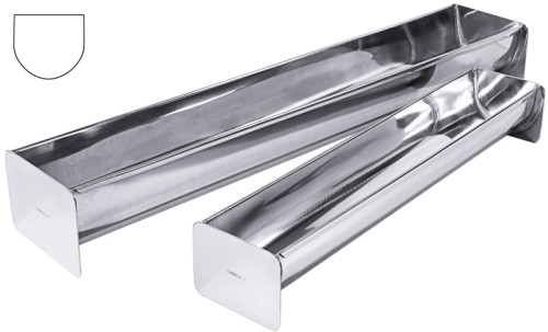 Terrinen- /Kuchenform Dachrinne aus Edelstahl 18/10, hochglanzpoliert, extra schwere Qualität Länge: 35 cm, Breite: 6 cm, Höhe: 4,7