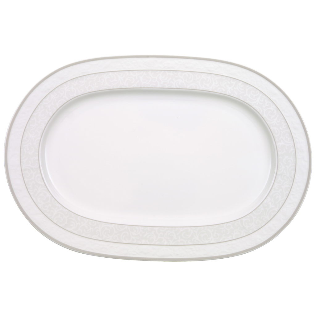 Villeroy und Boch Platte oval - Maße: 35 x 24 x 1,7 cm / Ser.: Gray Pearl