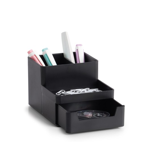 Utensilien-Organizer, Kunststoff, schwarz. Länge: 112 mm. Breite: 153 mm. Höhe: 93 mm