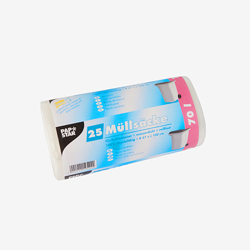 25 Müllsäcke, HDPE 70 l 100 cm x 57,5 cm transparent von PAPSTAR