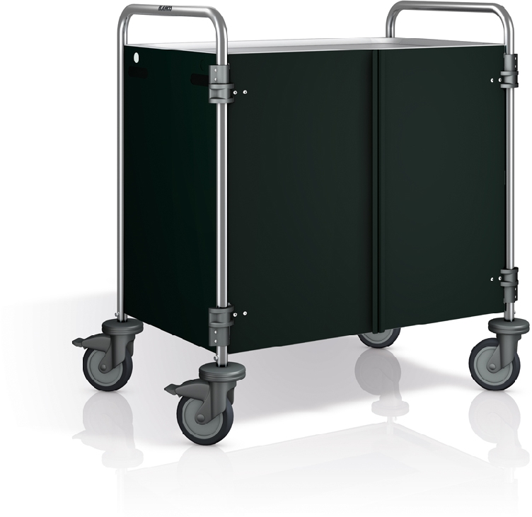 Blanco Verkleidung 3-seitig für Servierwagen mit frontseitigen Flügeltüren, graphitschwarz RAL 9011