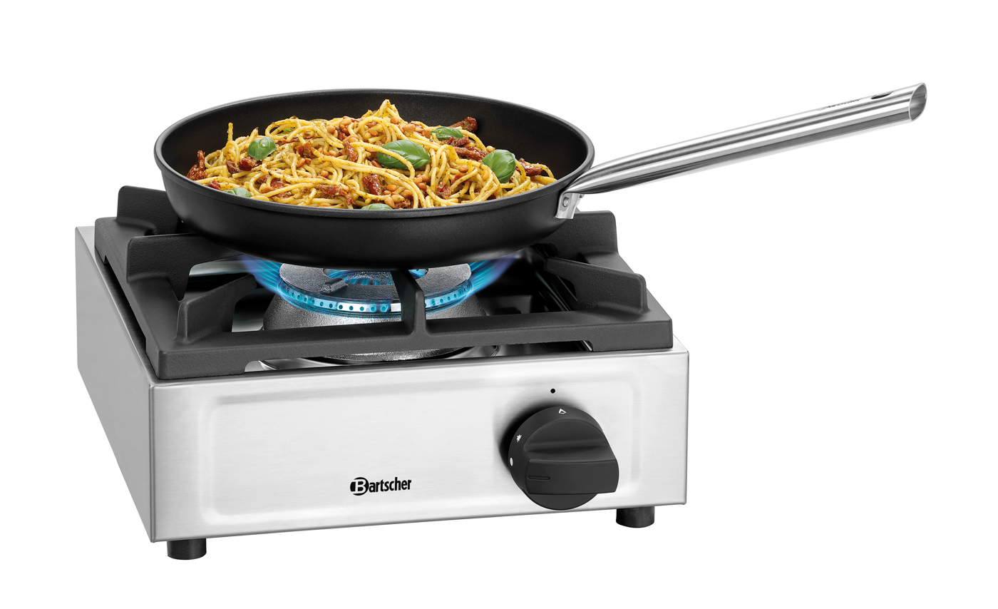 Bartscher Gaskocher 1K650 | Gasbrenner:Zweikreisbrenner | Maße: 35 x 35 x 17,0 cm.Gewicht: 10,8 kg