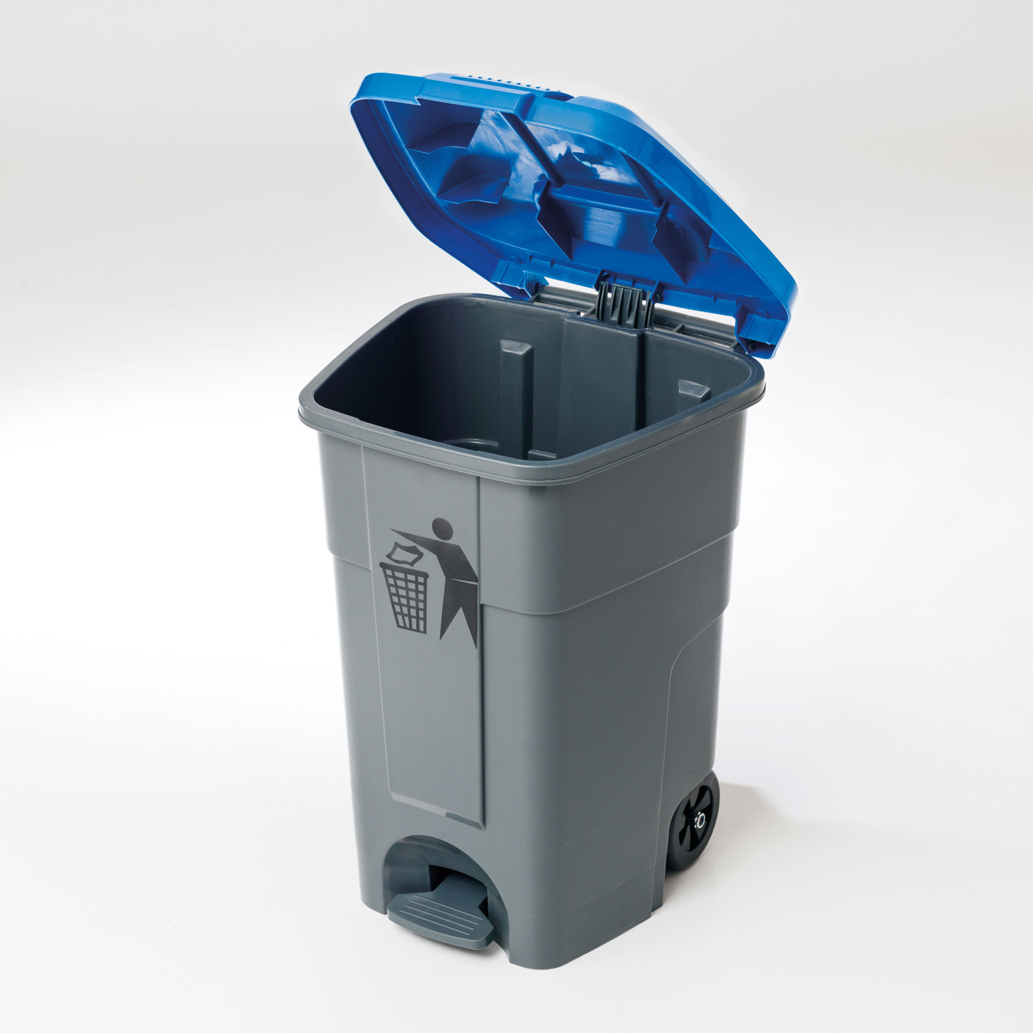 ARAVEN Abfalleimer in den Abmessungen 467x435x620mm mit 50 Liter Füllvermögen, blau