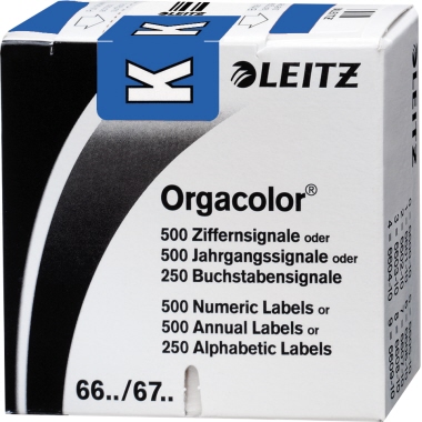 Leitz Buchstabensignal Orgacolor® Orgacolor Registratursysteme K selbstklebend Kunstdruckpapier dunkelblau