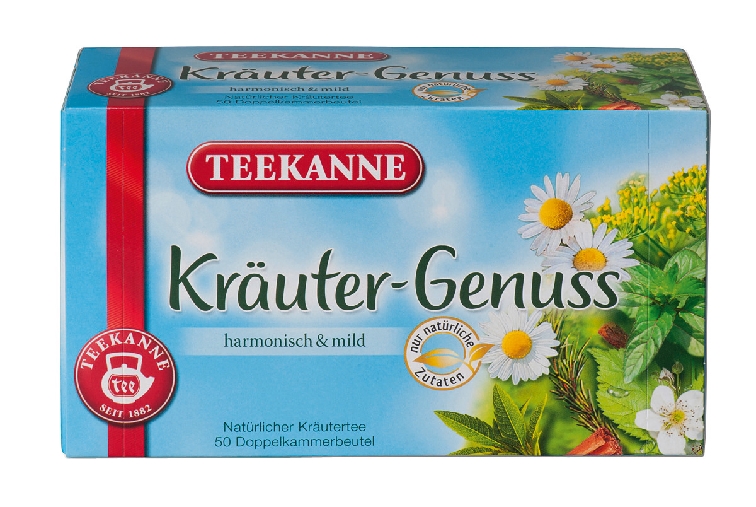 Teekanne 8 Kräuter - harmonisch und mild Glasportion ohne Einzelumhüllung Inhalt: 50 Beutel