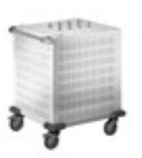 BLANCO Universalspender aus rostfreiem Edelstahl, 4 Lenkrollen Ø 125 mm, davon 2 mit Feststeller, mit Kühlschlitzen zum Einfahren und Kühlen von