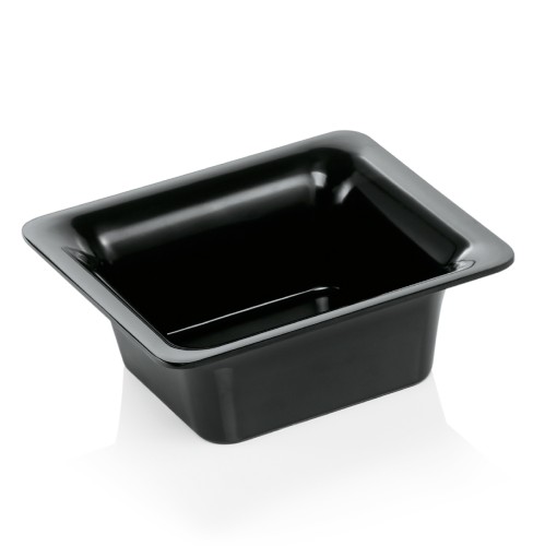 GN 1/6 Behälter, mit glattem Rand. Material: Melamin. Serie: GN 97. Inhalt in Litern: 1. Farbe: schwarz. Maße: Höhe: 65 mm