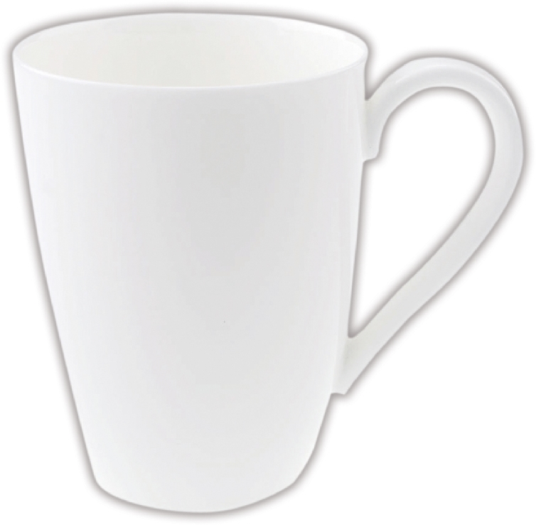Becher mit Henkel, STELLA, Inhalt: 0,35 ltr., Premium Bone Porcelain, uni weiss, Villeroy & Boch