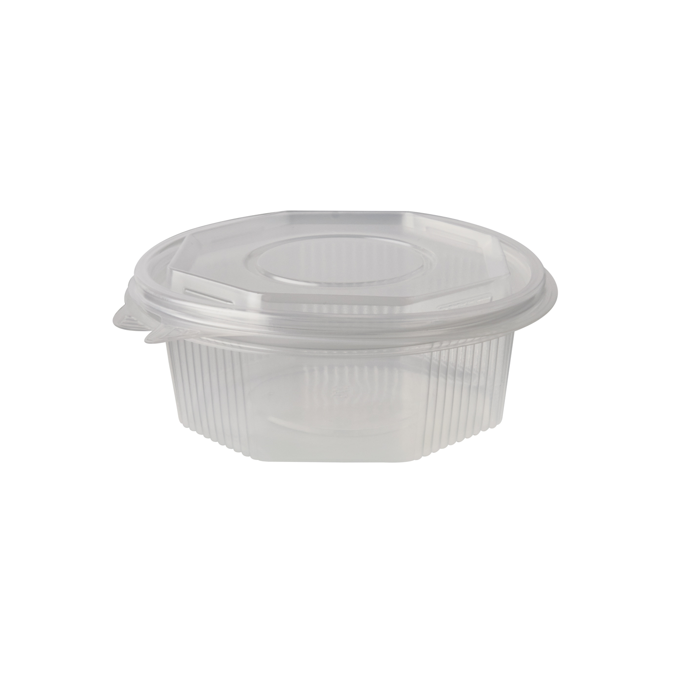 50 Verpackungsbecher mit Klappdeckeln, PP 8-eckig 375 ml 4,2 cm x 11 cm x 11 cm transparent von Starpak