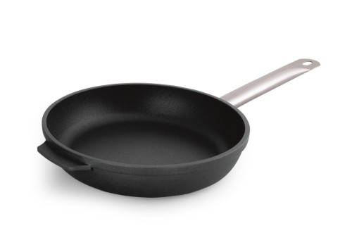 Pfanne. Aluguss. mit PTFE Antihaftbeschichtung und Edelstahlkaltgriff. Durchmesser oben