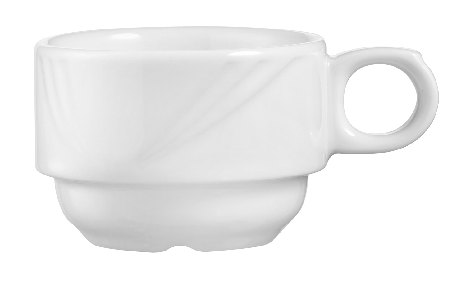 Arcadia Obertasse, 18cl, weiß, Höhe 58 mm, Durchmesser 111 mm ohne Untertasse, von caterado. Made in Europe.