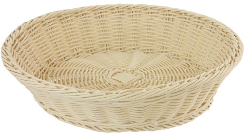 Korb, rund Rattan-Imitation, Geflecht ganz aus Polypropylen, spülmaschinengeeignet, schwere Qualität Maß: 38 cm, Höhe: 8,5 cm