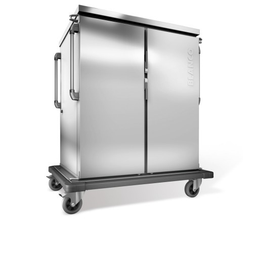 BLANCO Tablett-Transportwagen, doppelwandig, isoliert, 2 Flügeltüren / 2 Schrankräume, Innenraum in Hygieneausführung H1, 4