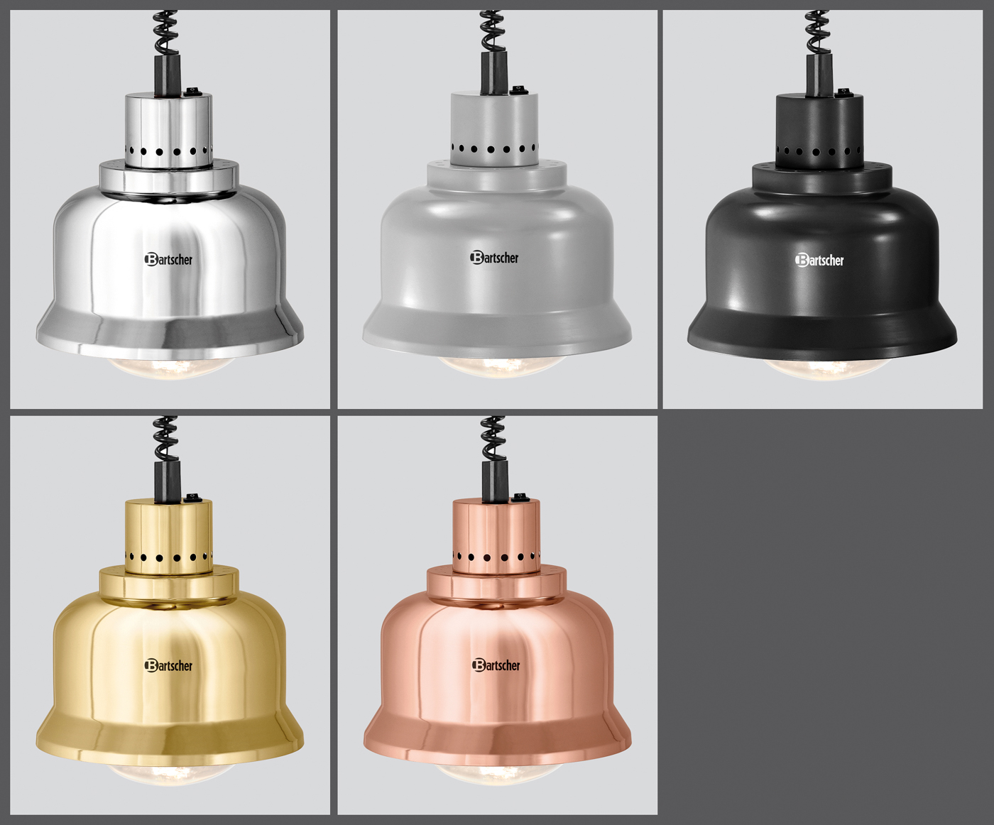 Bartscher Wärmelampe IWL250D CHR | Art derWärmequelle: Infrarotlampe(n) | Maße: 23 x 23 x25,0 cm. Gewicht: 0,95 kg