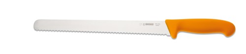 Aufschnittmesser 28 cm, Wellenschliff, gelb Giesser - Made in Germany