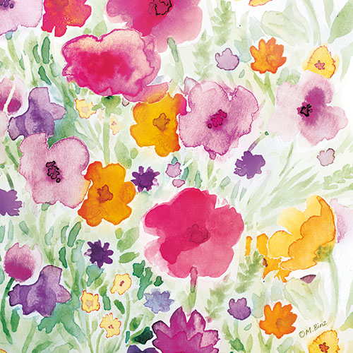 20 Servietten, 3-lagig 1/4-Falz 33 cm x 33 cm "Flower Field" von PAPSTAR