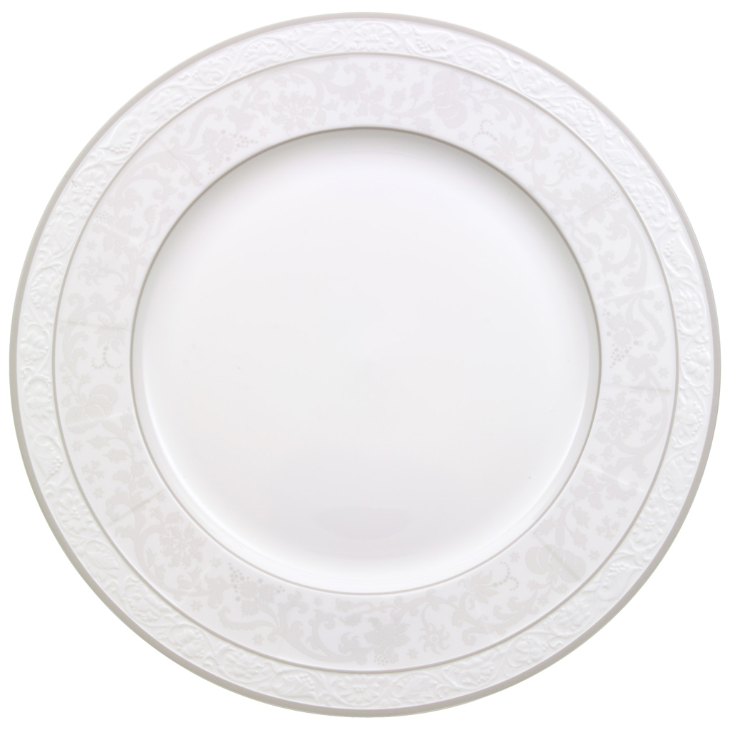 Villeroy und Boch Platte Rund, flach - Maße: 33,7 x 33,7 x 2,6 cm / Ser.: Gray Pearl