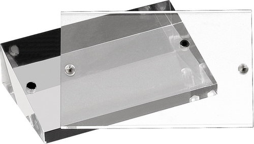 Kartenhalter, 2er Set je 9 x 3 cm, H: 5,5 cm Acryl inkl. 40 weißen Beschriftungskarten nicht spülmaschinengeeignet