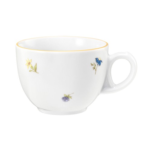 Seltmann Obere zur Kaffeetasse 0,22 l Tulpe, rund, Form: Community, Dekor: 57387 Streublume gelbe Linie, hohe Kantenschlagfestigkeit