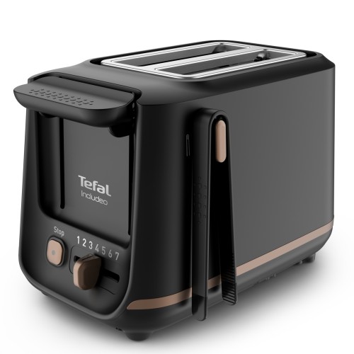 Tefal Includeo Toaster [Zwei-Schlitz-Toaster mit Magnetzange, extra große Knöpfe, 7 Bräunungsstufen, herausnehmbare Krümelschublade,