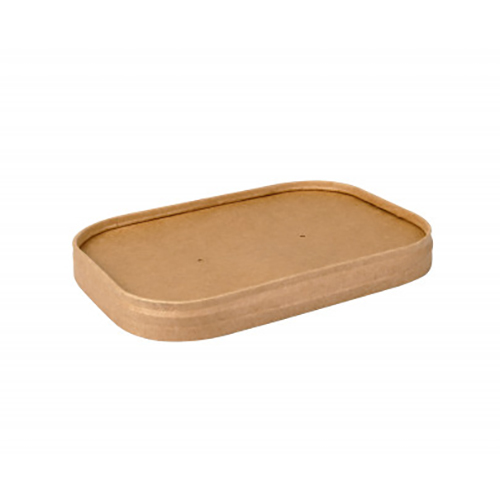 25 Deckel für Verpackungsbecher, Pappe rechteckig 2 cm x 17,3 cm x 12,3 cm braun von PAPSTAR